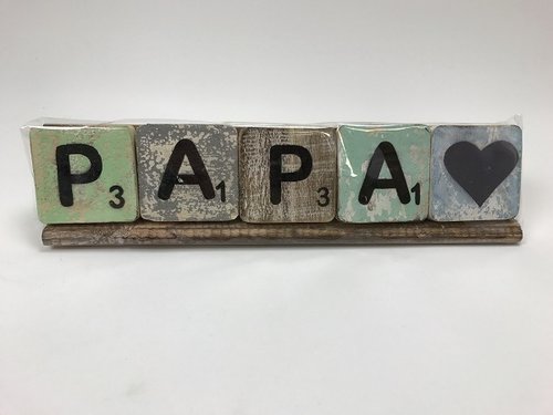 Houten letterplank 'Papa'