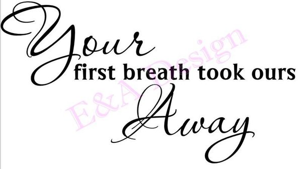 Muursticker 'Your first breath'