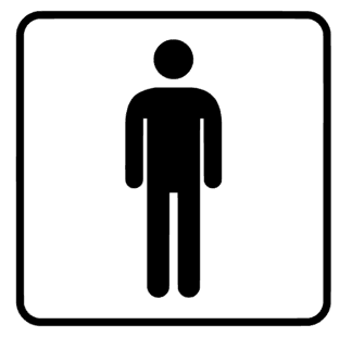Symbool 'mannen wc 1'