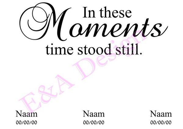 Muursticker 'In these moments' (incl namen)