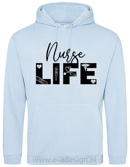 Hoodie 'Nurse Life' (uniseks)