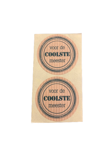 Etiket sticker 'Coolste Meester'